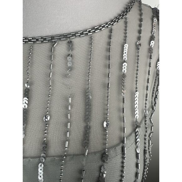 JKARA Beaded Sequin Mesh Evening Dress Plus Size 16 Mother Of Bride Formal NWT - Picture 13 of 16